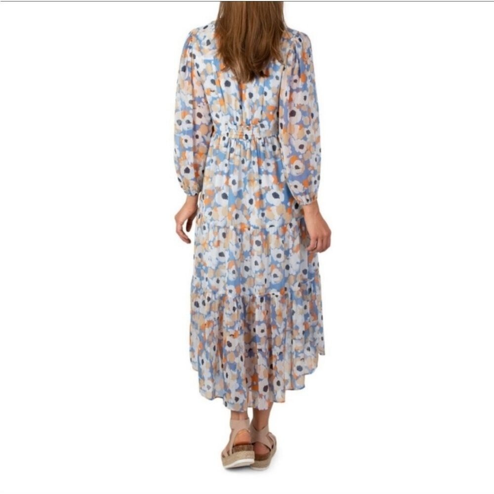 Joie Floral High Low Limited Edition Tired Long Sleeve Dress - Picture 2 of 6